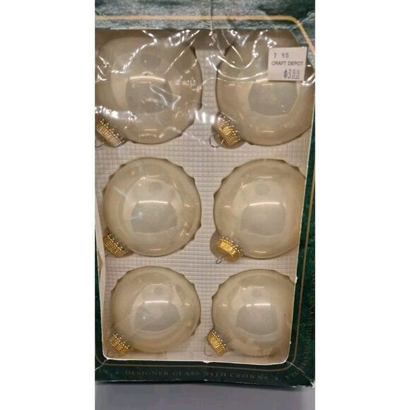 Vintage Christmas By Krebs Tree Ornament Glass Decoration Ball Glazed Bisque - Picture 2 of 5